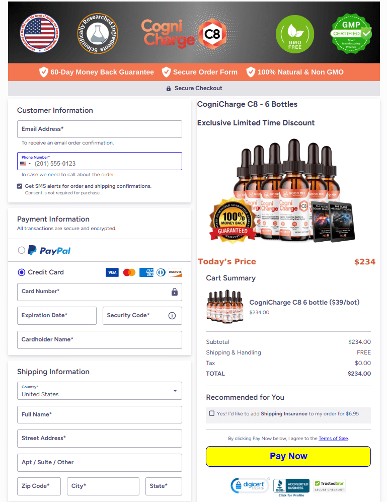 CogniCharge C8 order page